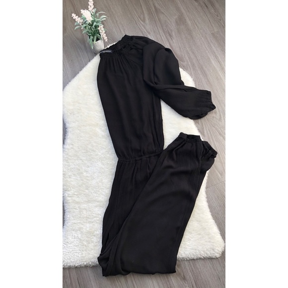 Brandy Melville Pants - Brandy Melville Black Long Sleeve Jumpsuit medium